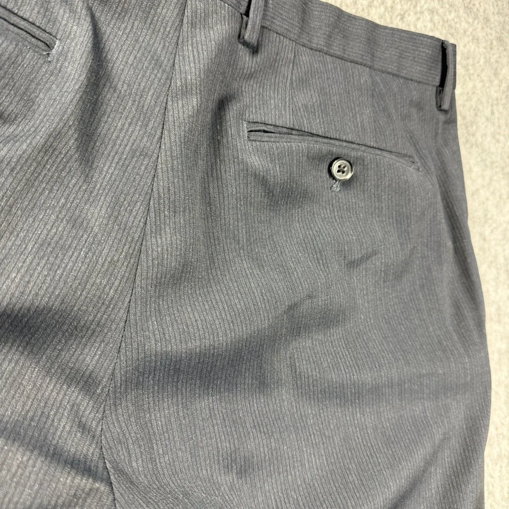 Banana Republic Mens Dress Pants 37x32 Classic‎ Fit Wool Blend Navy Micro Stripe